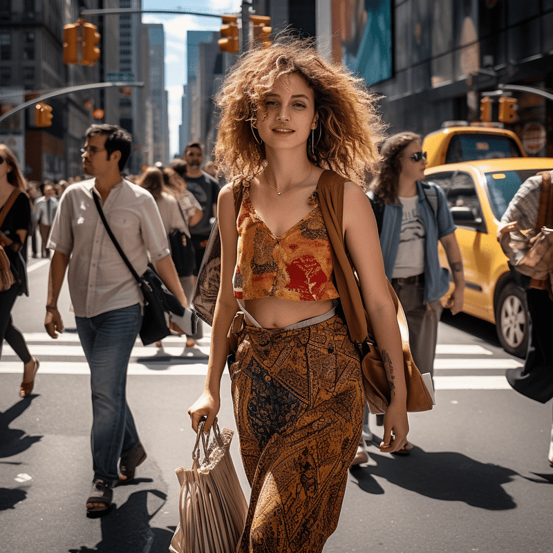 Crosswalk moments in the style of candid street photography